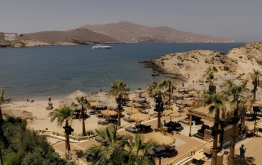 Mykonos Beach Club at Sunset